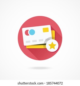 Vector Credit Card and Star Sign Icon