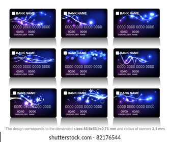 Vector credit cards, demanded sizes and corner radius
