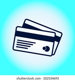 Vector credit cards icon. Flat design style. EPS 10.