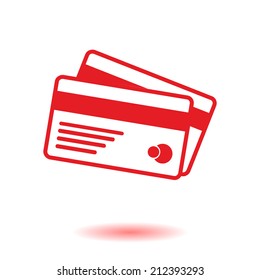 Vector credit cards icon. Flat design style. EPS 10.