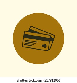 Vector credit cards icon. Flat design style. EPS 10.