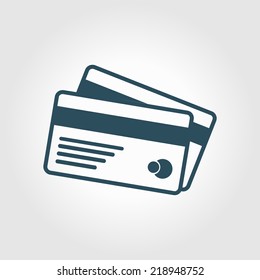 Vector credit cards icon. Flat design style. EPS 10.