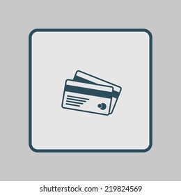 Vector credit cards icon. Flat design style. EPS 10.
