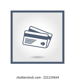 Vector credit cards icon. Flat design style. EPS 10.