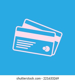 Vector credit cards icon. Flat design style. EPS 10.