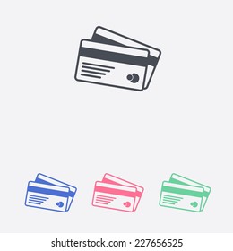 Vector credit cards icon. Flat design style. EPS 10.