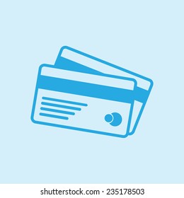 Vector credit cards icon. Flat design style. EPS 10.