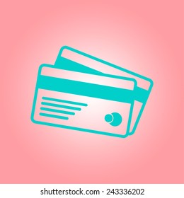 Vector credit cards icon. Flat design style. EPS 10.