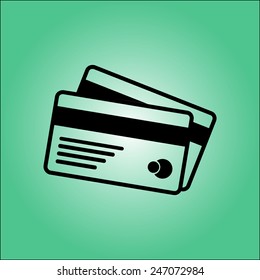 Vector credit cards icon. Flat design style. EPS 10.