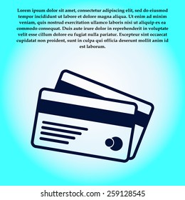 Vector credit cards icon. Flat design style. EPS 10.