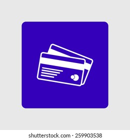 Vector credit cards icon. Flat design style. EPS 10.