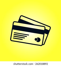 Vector credit cards icon. Flat design style. EPS 10.
