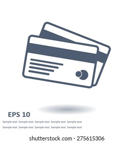 Vector credit cards icon. Flat design style. EPS 10.
