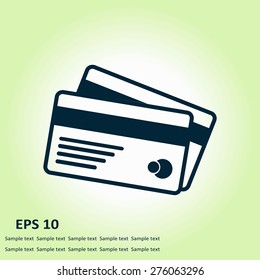 Vector credit cards icon. Flat design style. EPS 10.