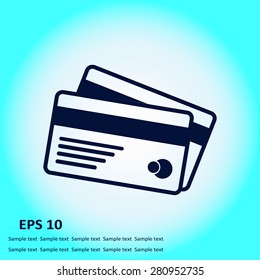 Vector credit cards icon. Flat design style. EPS 10.