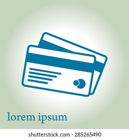 Vector credit cards icon. Flat design style. EPS 10.