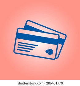 Vector credit cards icon. Flat design style. EPS 10.