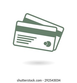 Vector credit cards icon. Flat design style. EPS 10.