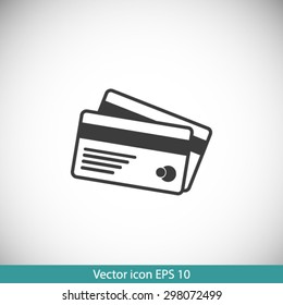 Vector credit cards icon. Flat design style. EPS 10.
