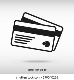 Vector credit cards icon. Flat design style. EPS 10.