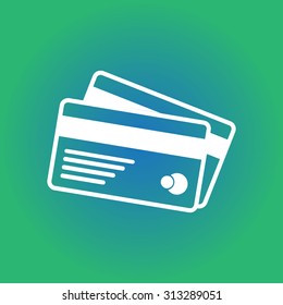 Vector credit cards icon. Flat design style. EPS 10.