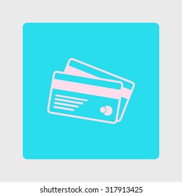 Vector credit cards icon. Flat design style. EPS 10.