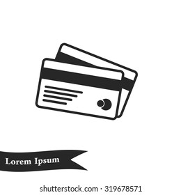 Vector credit cards icon. Flat design style. EPS 10.