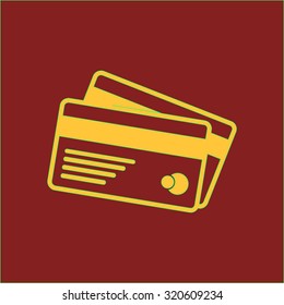Vector credit cards icon. Flat design style. EPS 10.