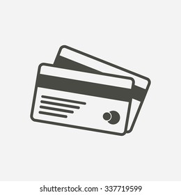 Vector credit cards icon. Flat design style. EPS 10.