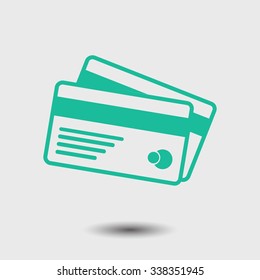 Vector credit cards icon. Flat design style. EPS 10.