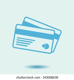 Vector credit cards icon. Flat design style. EPS 10.