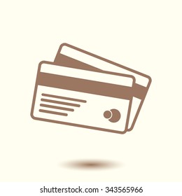 Vector credit cards icon. Flat design style. EPS 10.