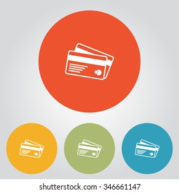 Vector credit cards icon. Flat design style. EPS 10.