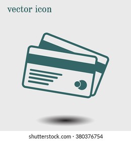 Vector credit cards icon. Flat design style. EPS 10.