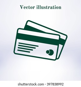 Vector credit cards icon. Flat design style. EPS 10.