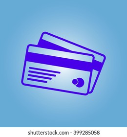 Vector credit cards icon. Flat design style. EPS 10.