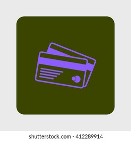 Vector credit cards icon. Flat design style. EPS 10.