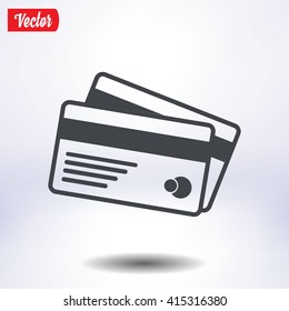 Vector credit cards icon. Flat design style. EPS 10.