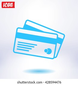 Vector credit cards icon. Flat design style. EPS 10.