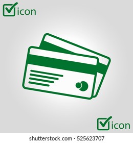 Vector credit cards icon. Flat design style. EPS 10.