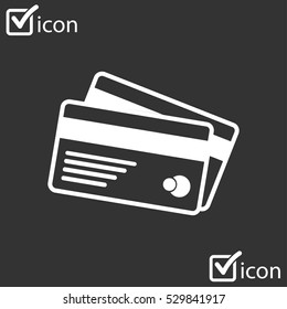 Vector credit cards icon. Flat design style. EPS 10.