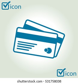 Vector credit cards icon. Flat design style. EPS 10.