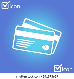 Vector credit cards icon. Flat design style. 