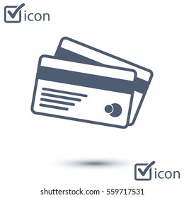 Vector credit cards icon. Flat design style. 