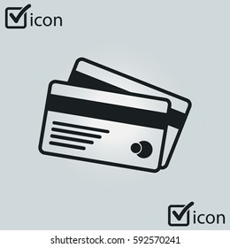 Vector credit cards icon. Flat design style. 