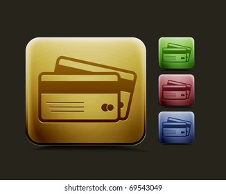 vector credit cards icon set, includes four color versions for your web colour design used.