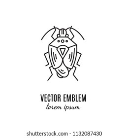 Vector creeping water beetle  linear icon