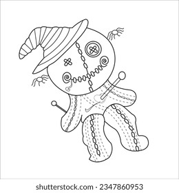 Vector creepy kawaii pastel goth teddy bear coloring page