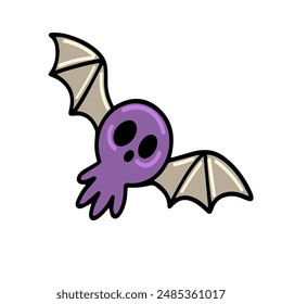 Vector of a creepy winged monster for Halloween. illustrations on white background. Design elements for logo, badges, banners, labels, posters