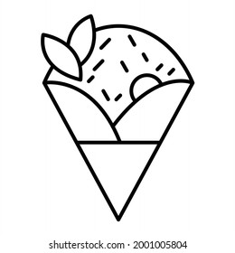 Vector Crepe Outline Icon Design
